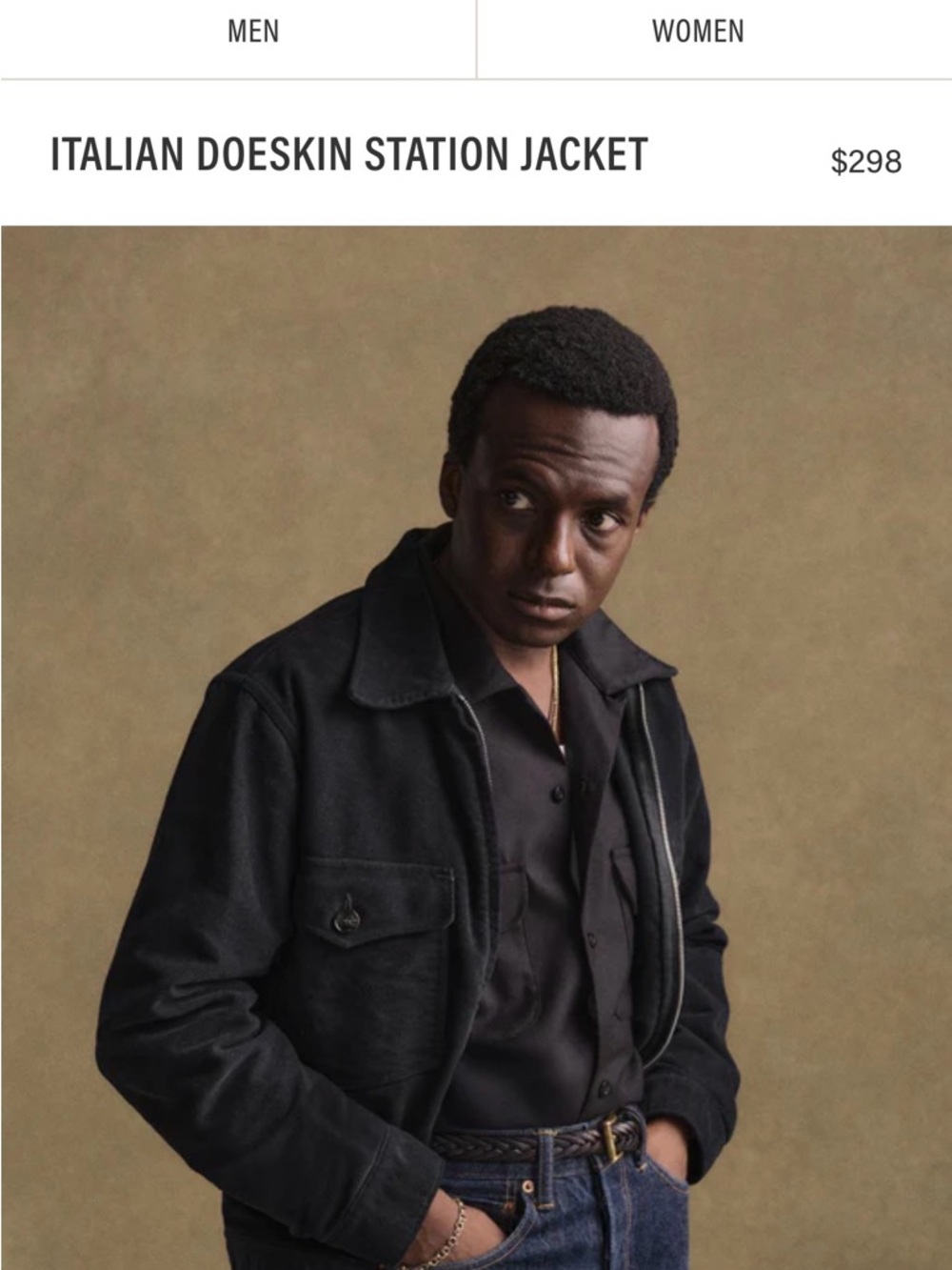 Buck Mason Black Italian Doeskin Station Jacket Size Medium